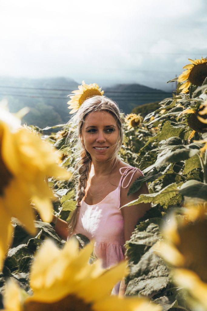 Katie in the sunflower field